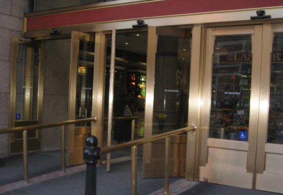 Blinker doors on a building